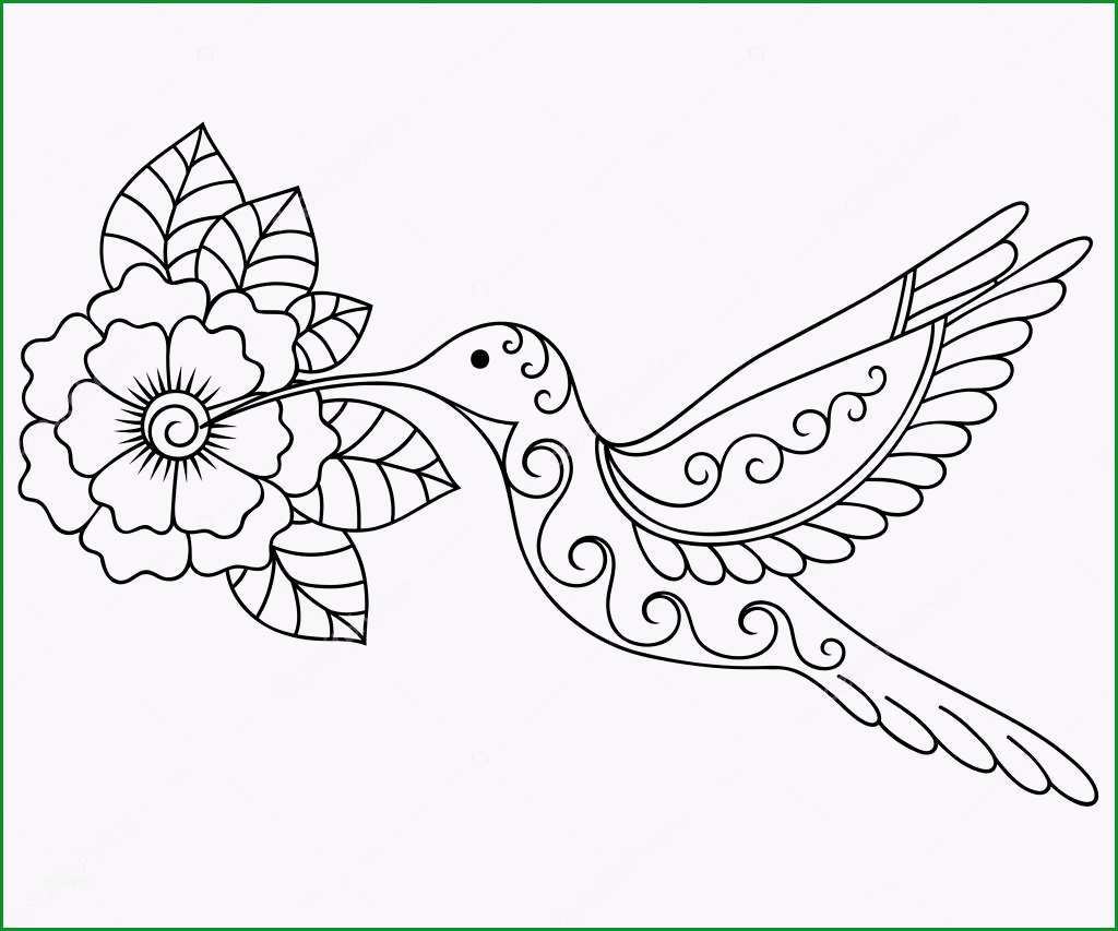 stock illustration henna tattoo flower and colibri