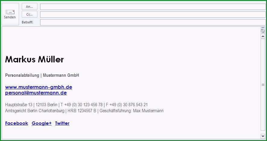 email signatur vorlage
