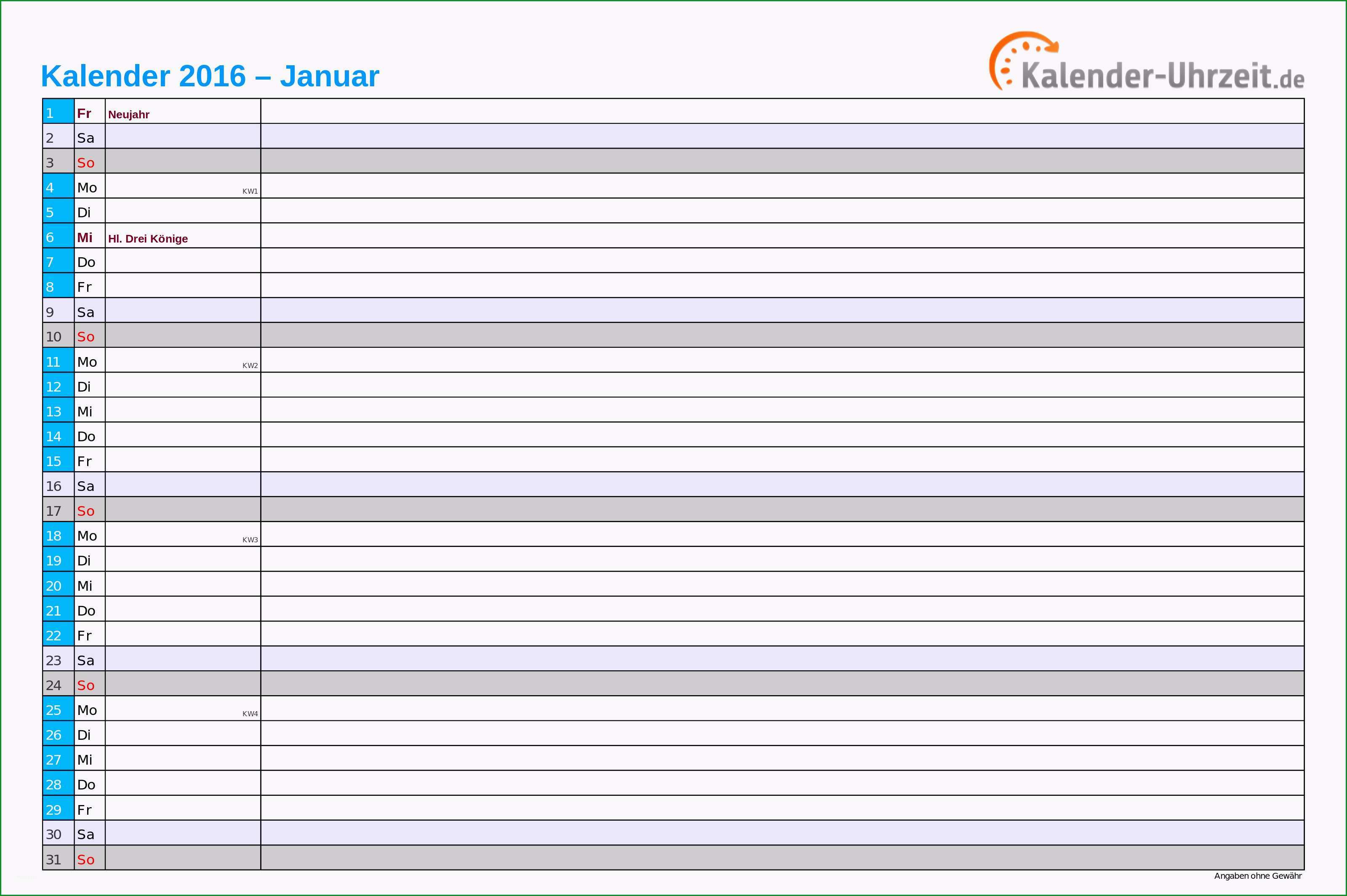 kalender 2016 kostenlos excel fantastisch tageskalender vorlage ideen