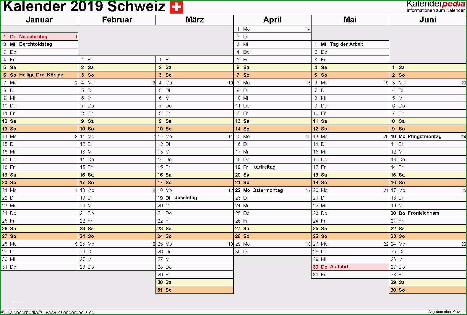 schweiz kalender 2019 pdf vorlagen
