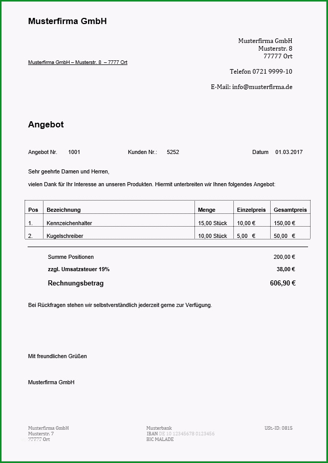 angebotsvorlagen mit musterschreiben zum erfolg