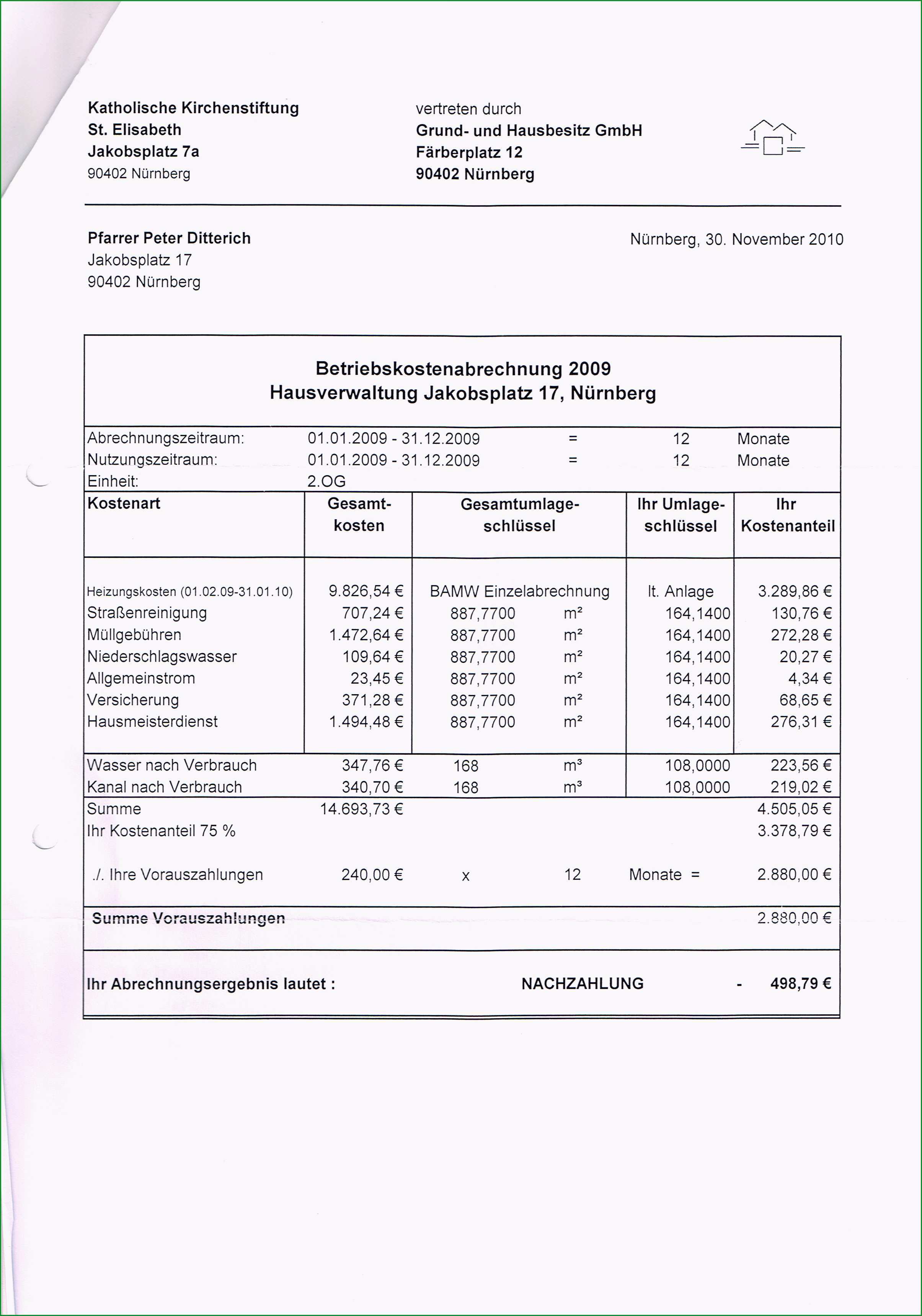 nebenkostenabrechnung vorlage word kostenlos