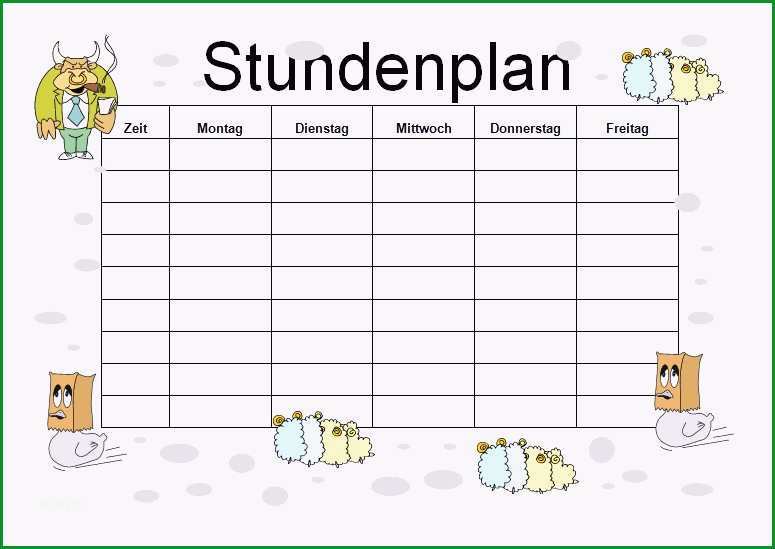 stundenplan vorlage grundschule