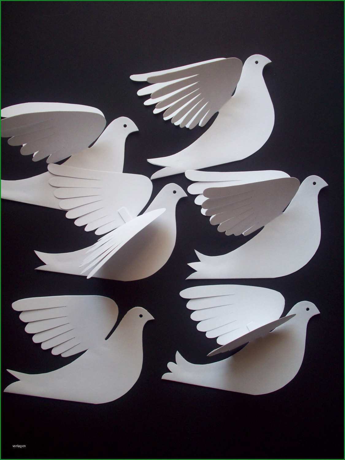 paper birds six small white paper doves