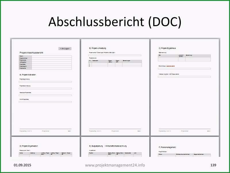 projekt abschlussbericht in word mit vorlage zum