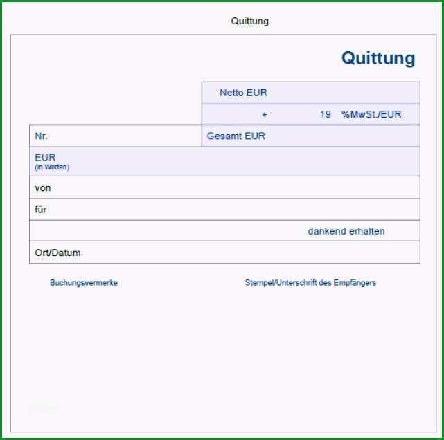 quittung vorlage excel quittungsvorlage