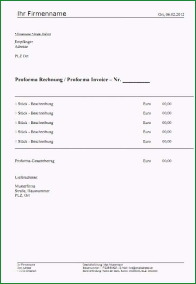 rechnungsformular kostenlos