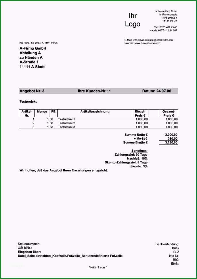 rechnungsvorlage openoffice calc