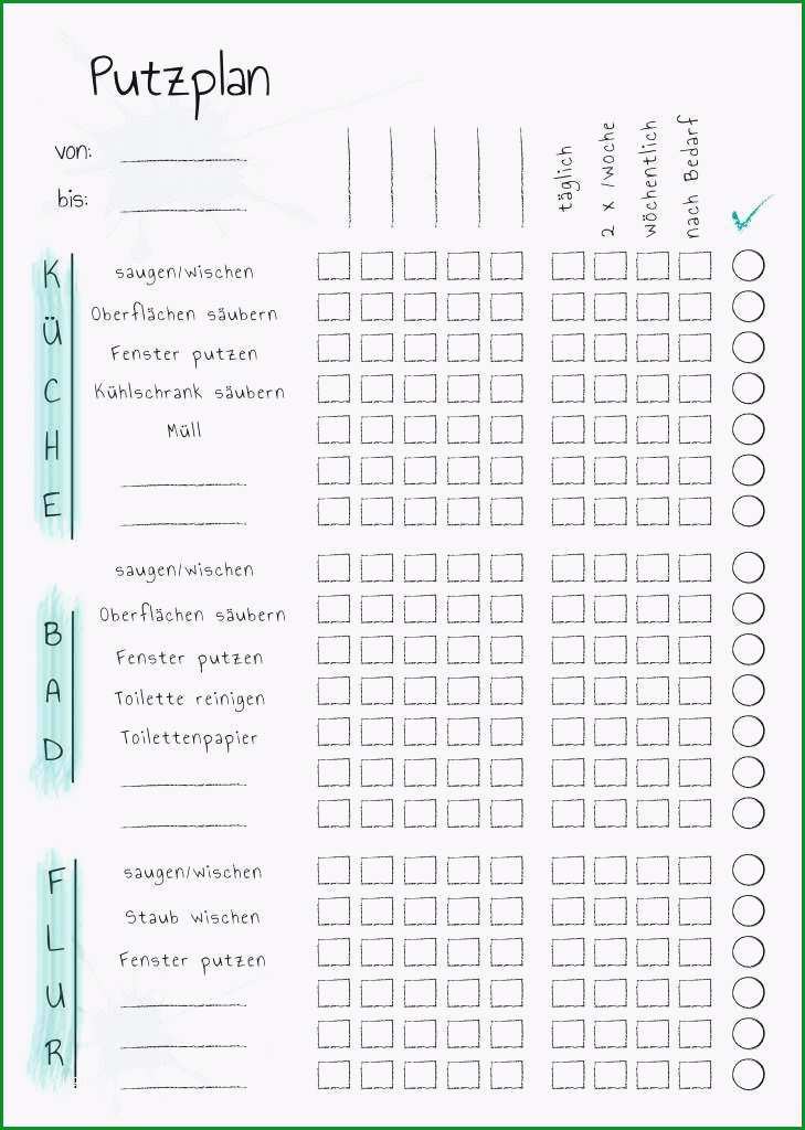 reinigungsplan vorlage