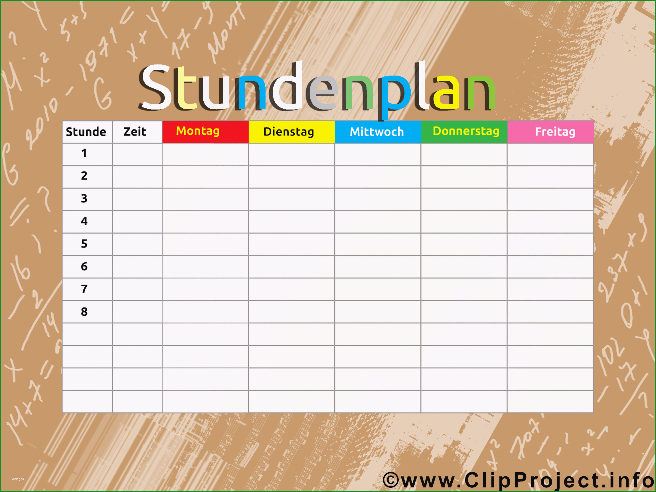 stundenplan vorlage kostenlos 5056