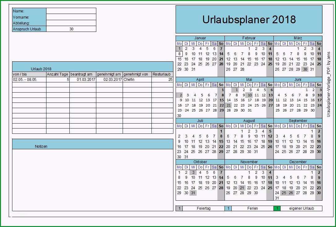 12 urlaubsplan excel vorlage