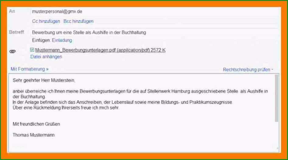 13 kurzbewerbung per email muster