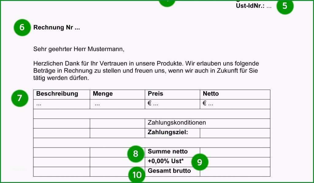 20 rechnung erstellen vorlage kostenlos