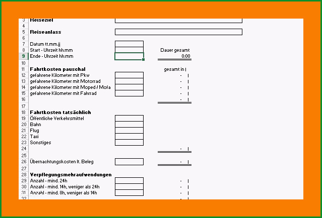 9 abrechnung vorlage