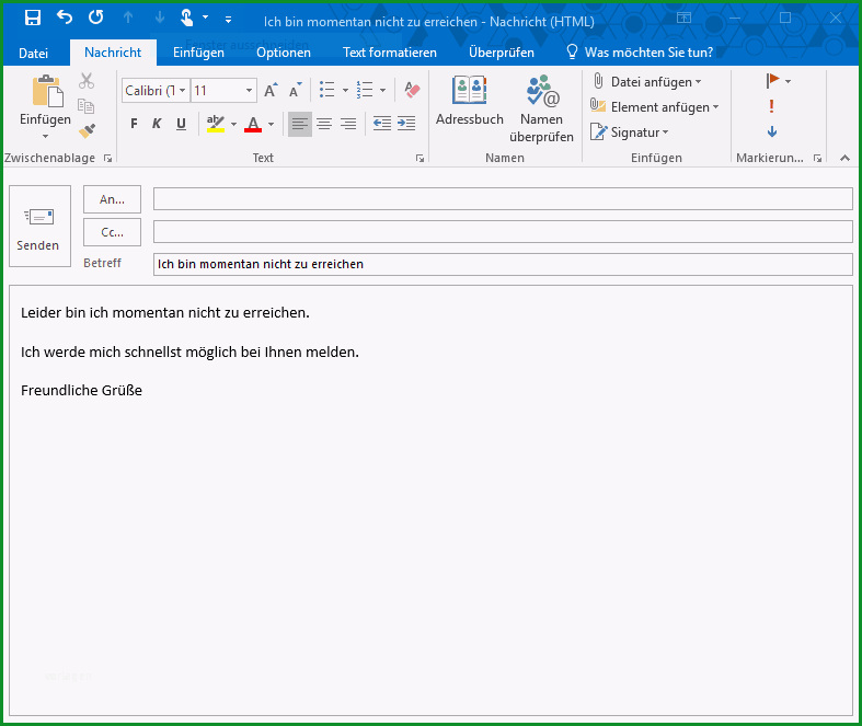 abwesenheitsnotiz in outlook 2016 ohne exchange server