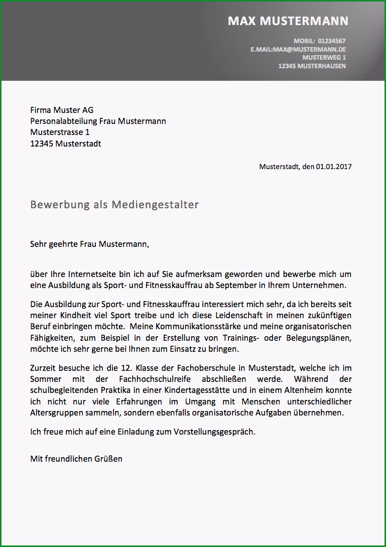 anschreiben bewerbung