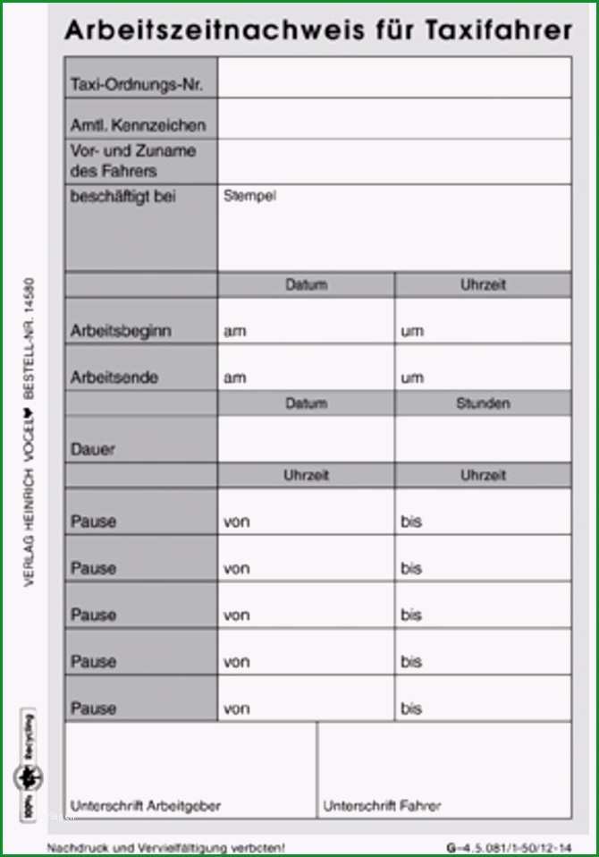 arbeitszeitnachweis vorlage kostenlos arbeitszeitnachweis fur taxifahrer online kaufen im verlag