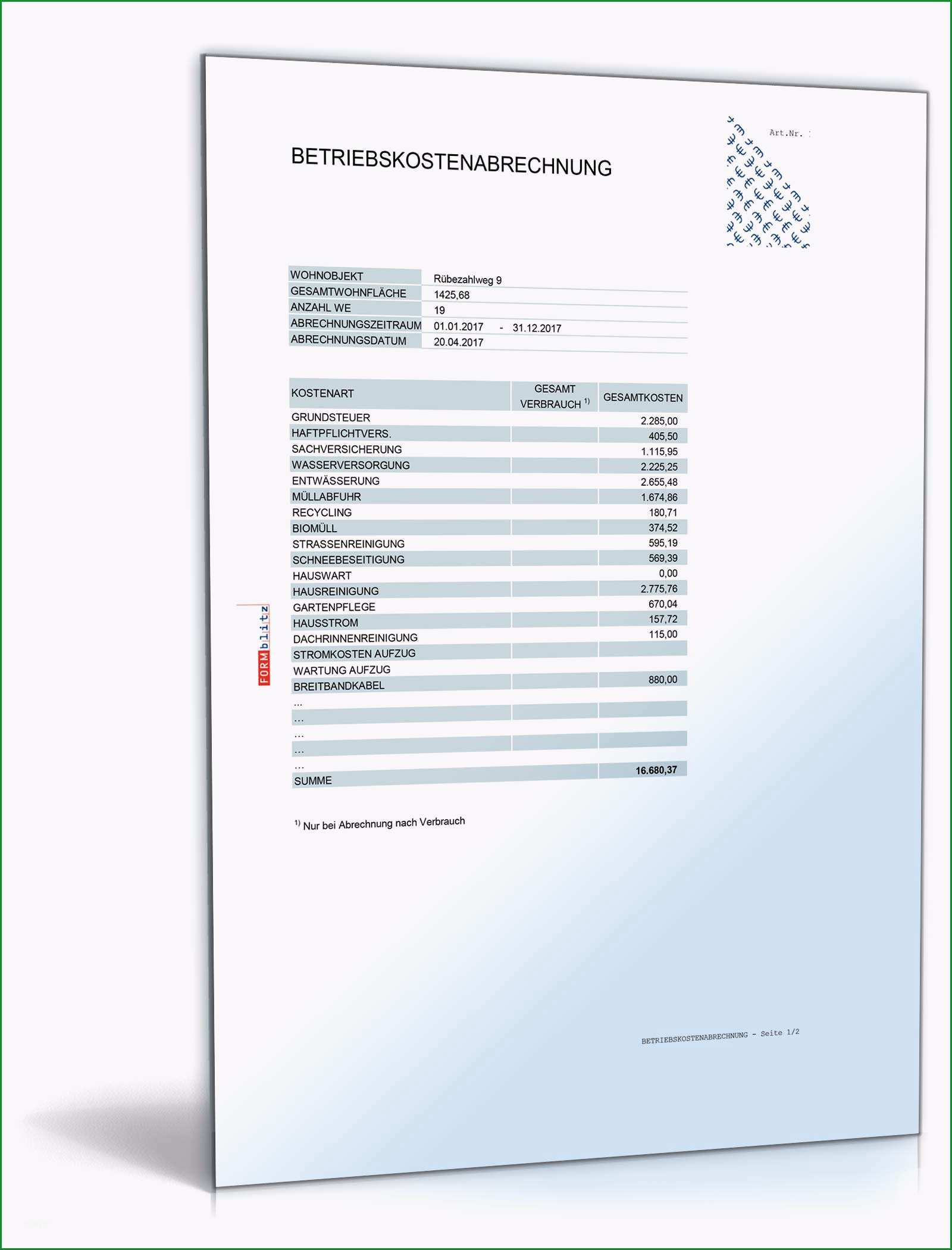 betriebs und heizkostenabrechnung