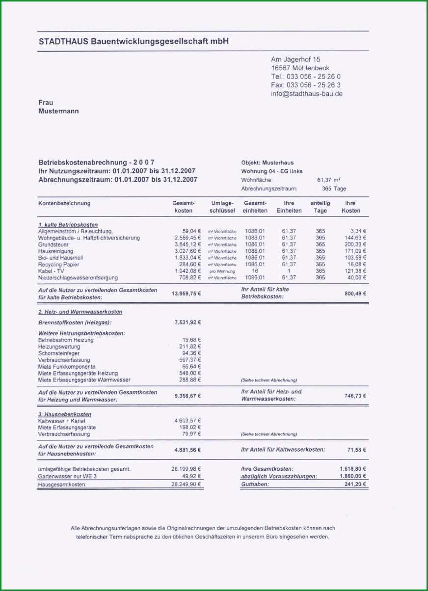 betriebskostenabrechnung vorlage kostenlos beste bezuglich neueste betriebskostenabrechnung vorlage kostenlos