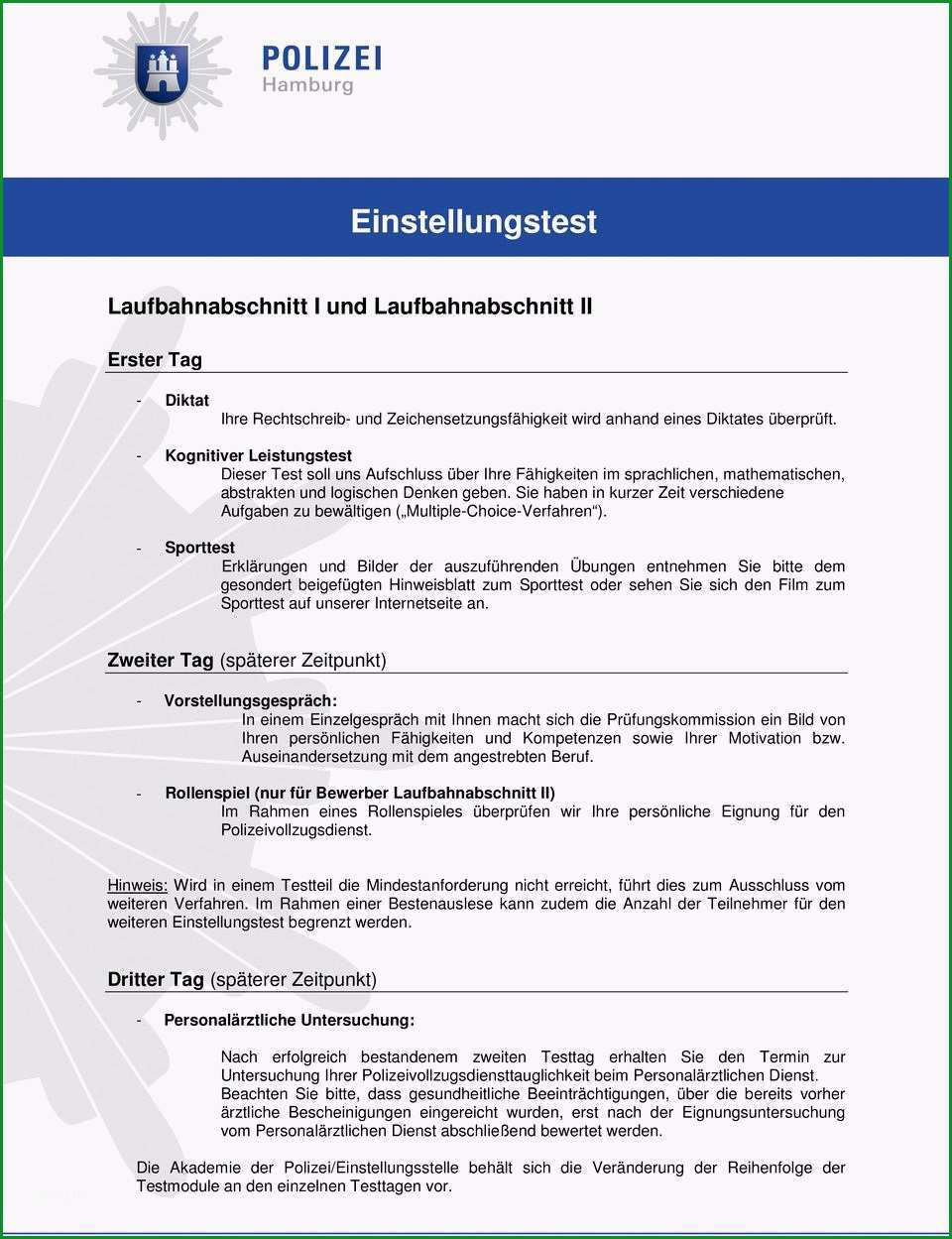 Bewerbung um eine ausbildung ein studium bei der polizei hamburg