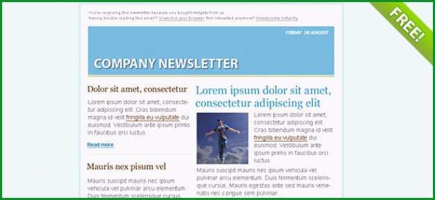 blaue email marketing newsletter vorlage