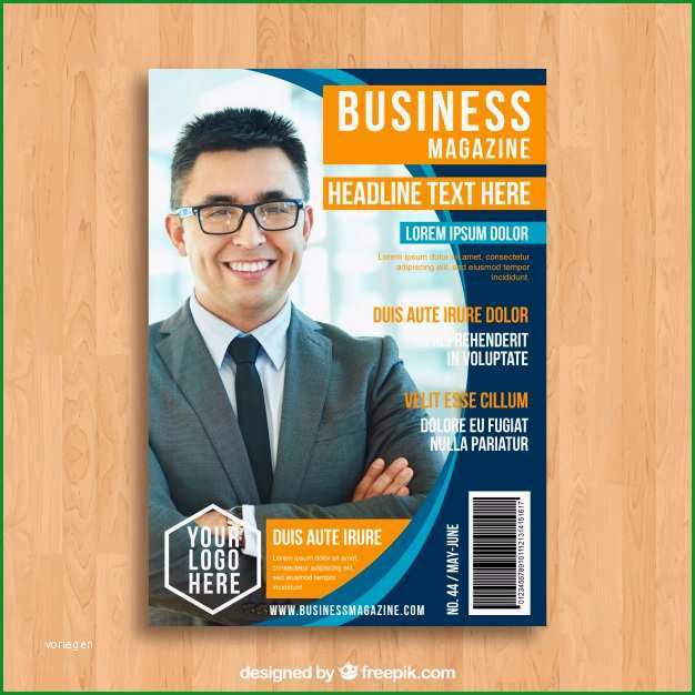 business magazin cover vorlage mit foto