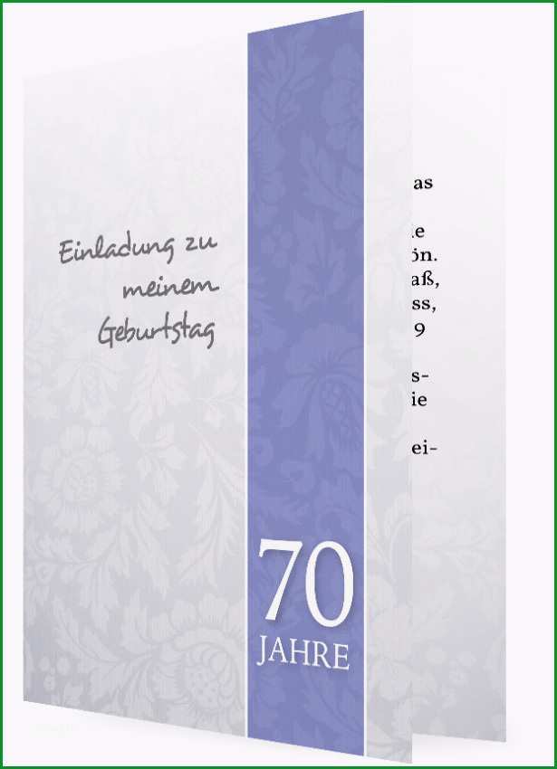 Einladung 70 Geburtstag Vorlage Lila Streifen transparentes Blumenmuster 201