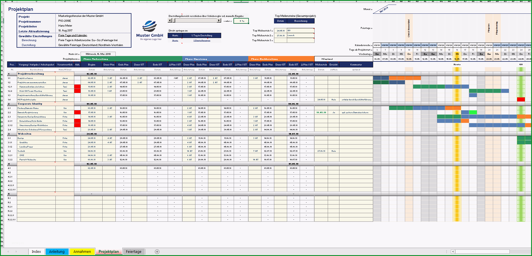 Excel Projektmanagement Paket