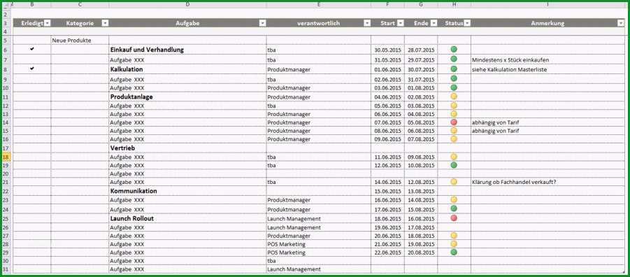 Unvergesslich Excel Projektmanagement Vorlage Als Kostenloser Download