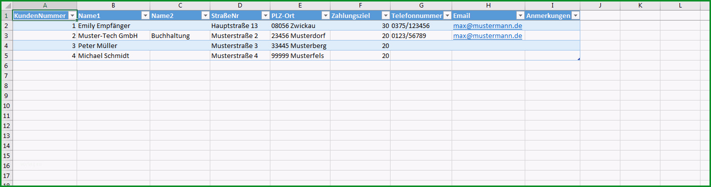 excel vorlage erstellung angebot rechnung produktdatenbank kundendatenbank