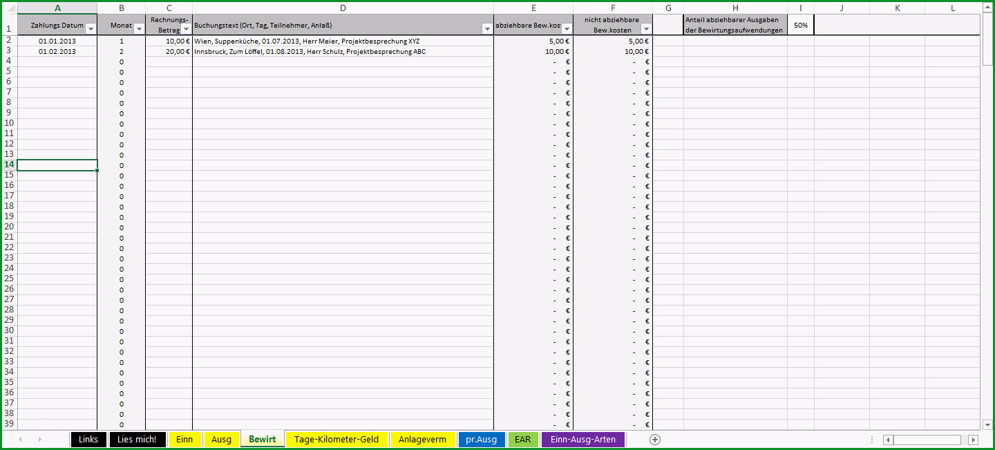 excel vorlage einnahmen ausgaben rechnung ear