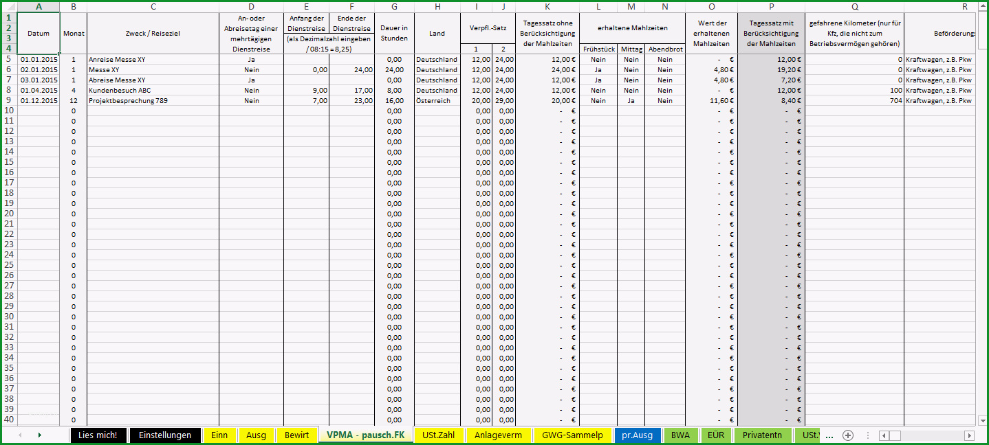 einnahmenueberschussrechnung vorlage excel openoffice