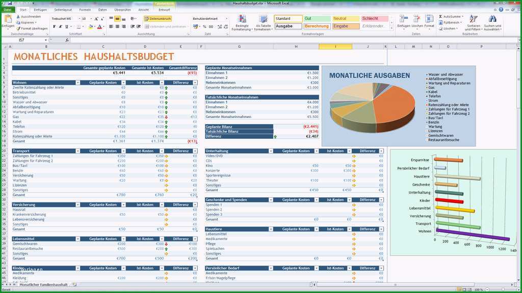 excel vorlage haushaltsbuch