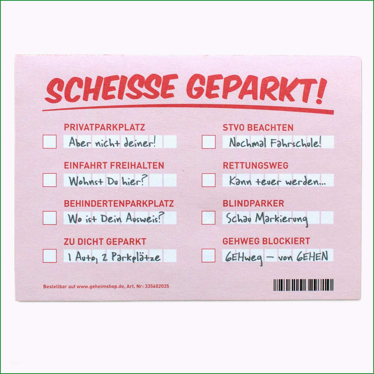 scheisse geparkt strafzettel