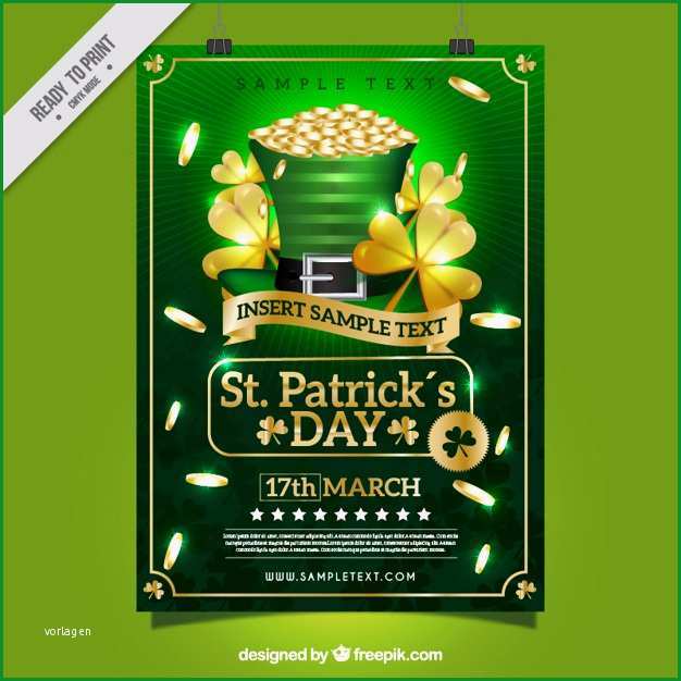 fusballturnier plakat vorlage st patrick tages plakat vorlage mit goldenen kleeblatter