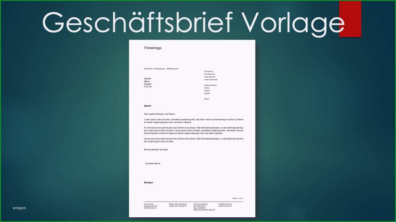 geschaeftsbrief vorlage