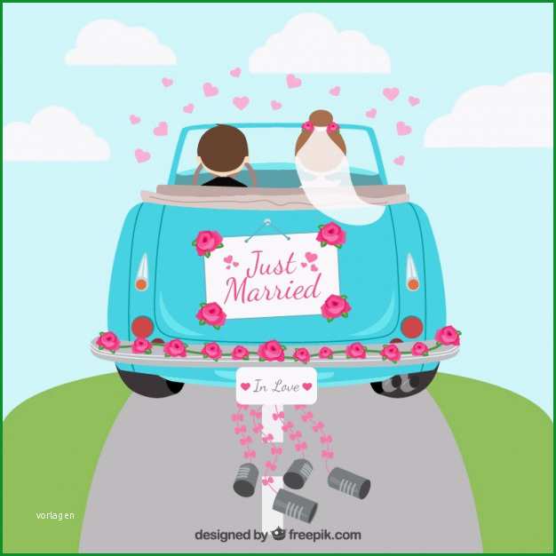 just married car