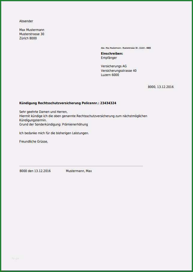 kundigungsschreiben vorlage versicherung wunderbar kundigung fur rechtsschutzversicherung kostenlos als pdf