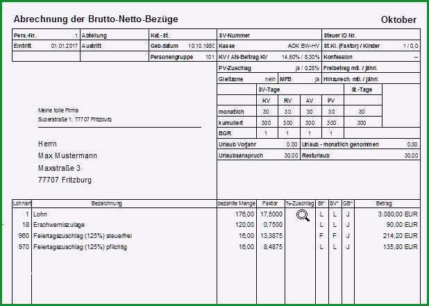 lohnabrechnung muster