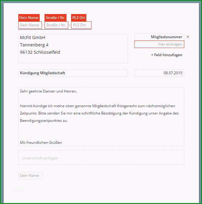Unvergesslich Mcfit Kündigung Vorlage Download Chip