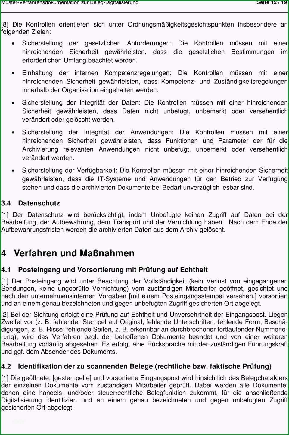 Muster verfahrensdokumentation zur digitalisierung und elektronischen aufbewahrung von belegen inkl vernichtung der papierbelege