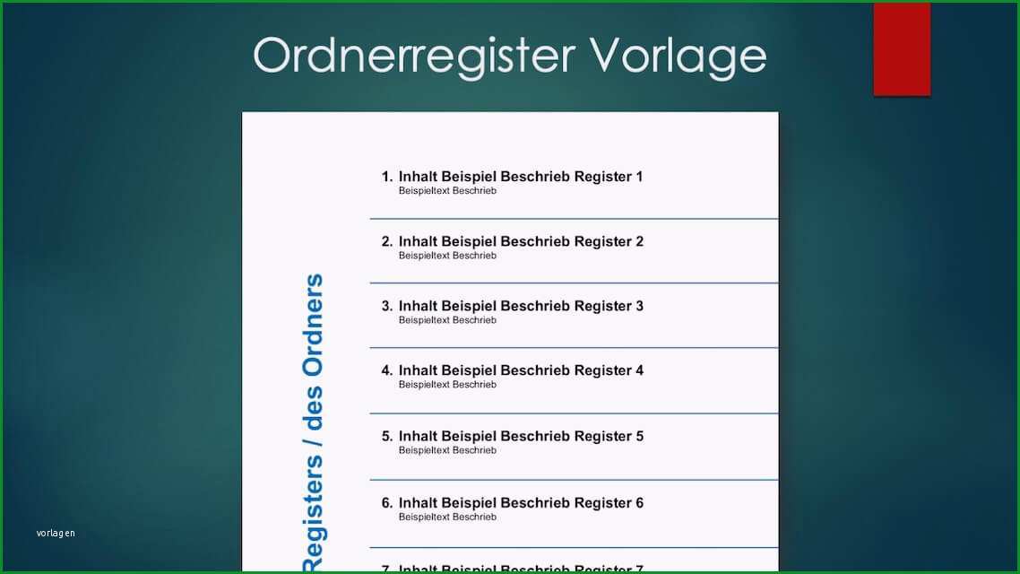 ordnerregister vorlage