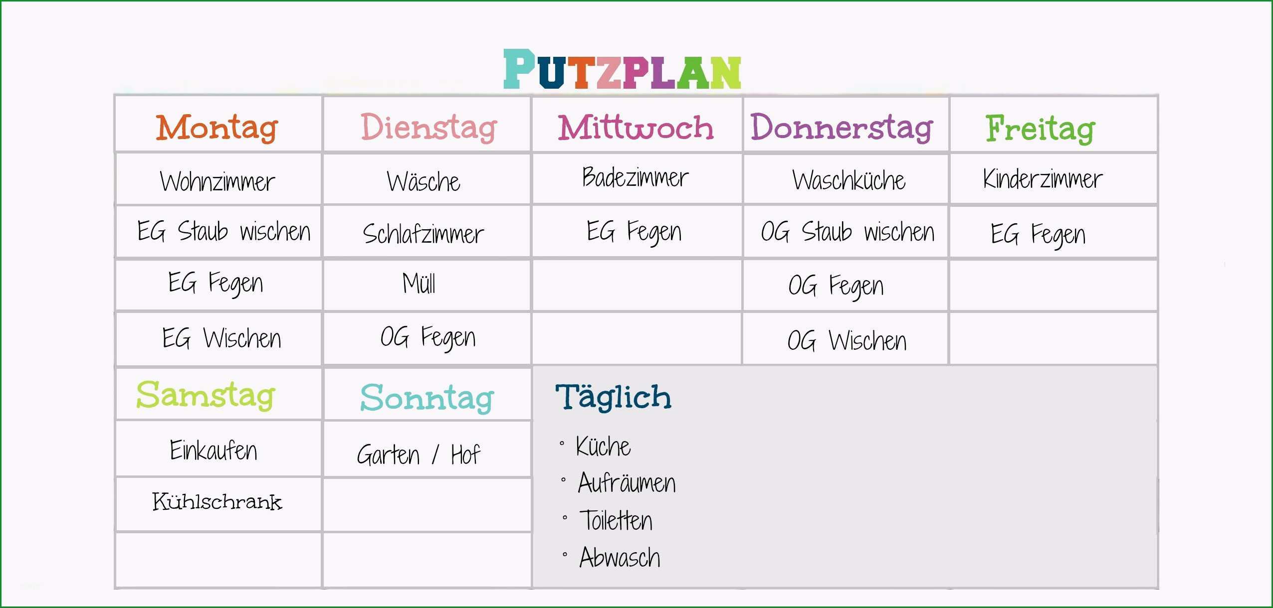 putzplan treppenhaus vorlage excel