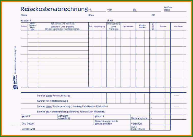 reisekostenabrechnung vorlage kostenlos angenehm reisekostenabrechnung formular kostenlos avery zweckform