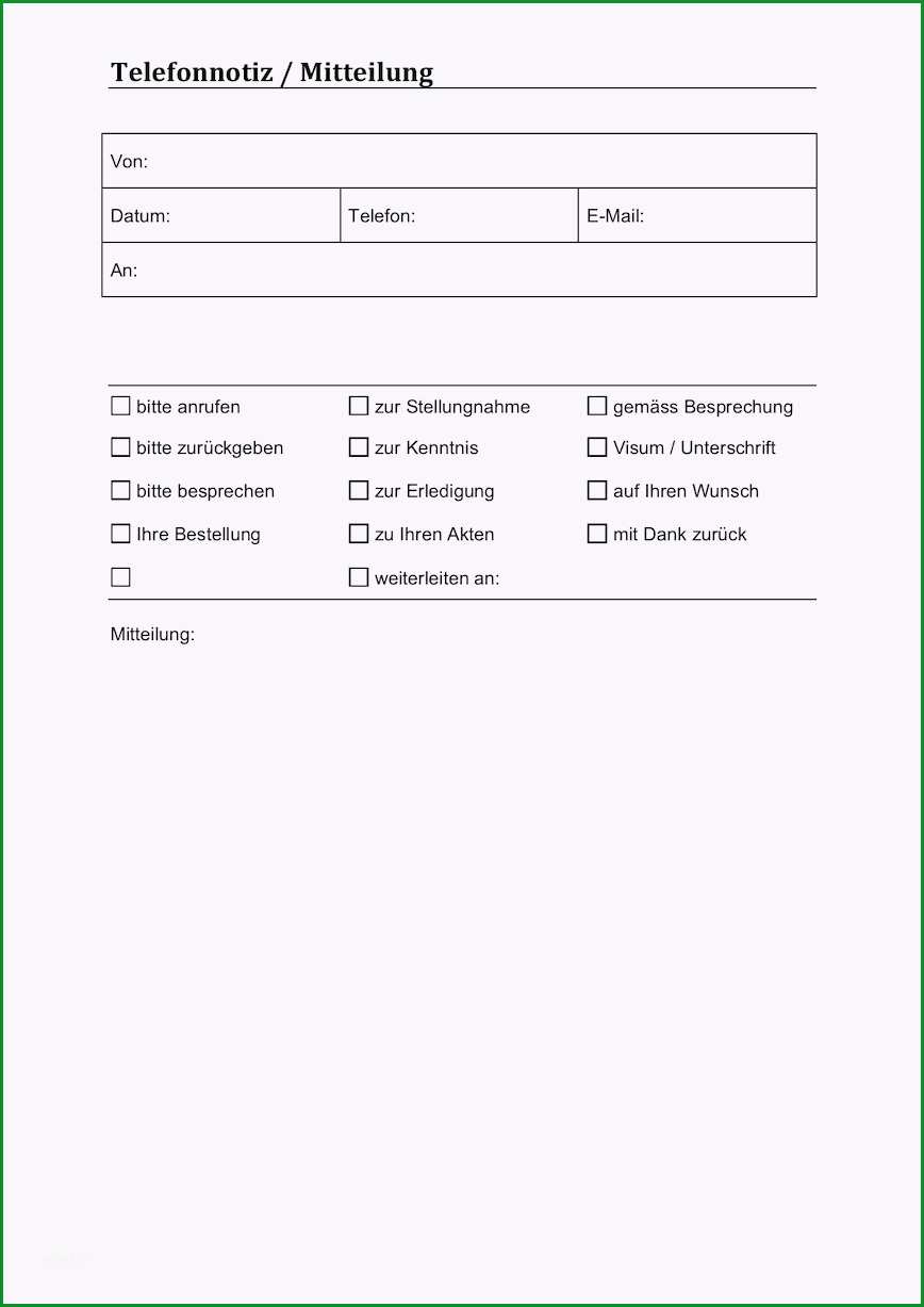 telefonnotiz vorlage