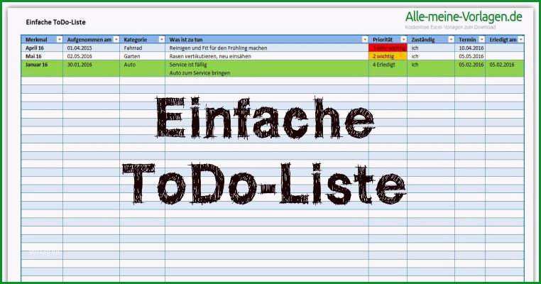 to do liste excel vorlage kostenlos einfache todo liste