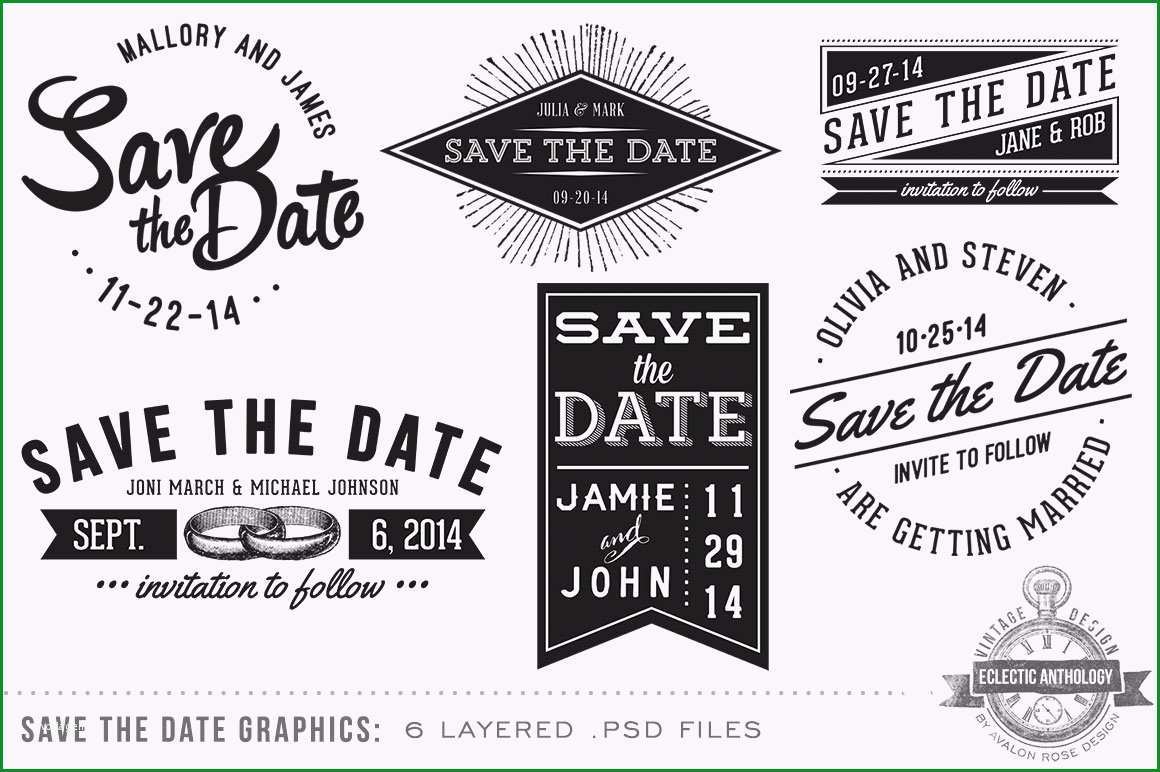 Vintage Save the Date Overlays