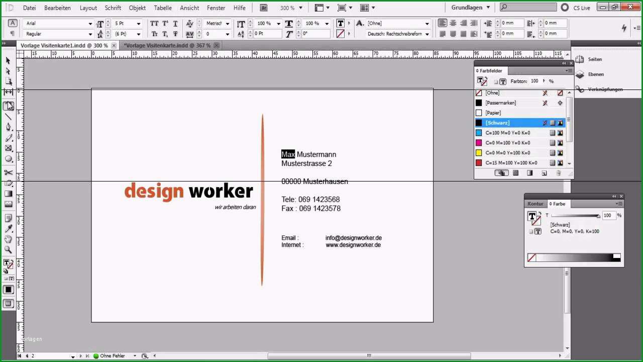 Unvergesslich Visitenkarte In Indesign Erstellen [tutorial Vorlage] Teil