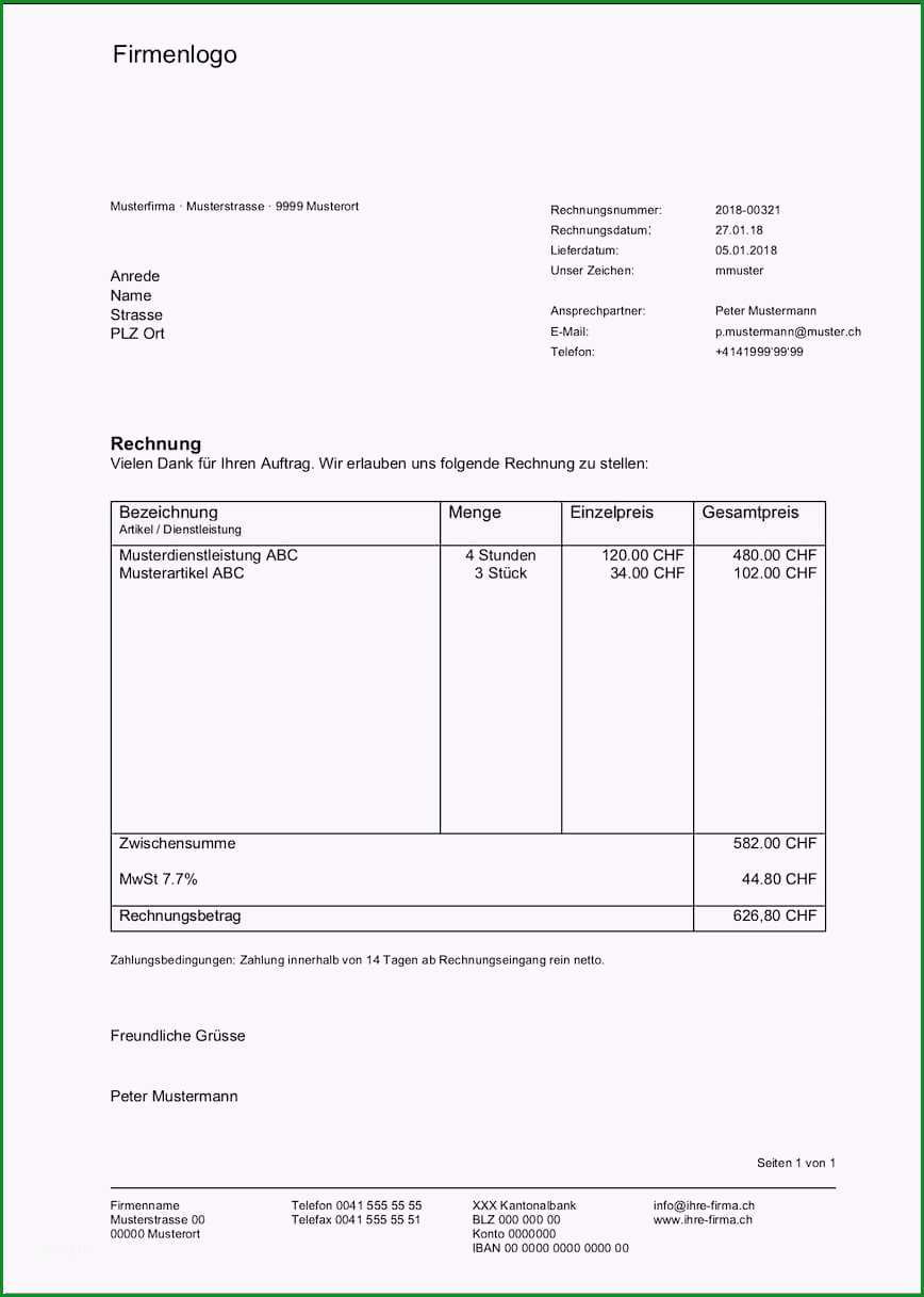 vorlage rechnung nachhilfe rechnungsvorlage schweiz im word excel format kostenlos