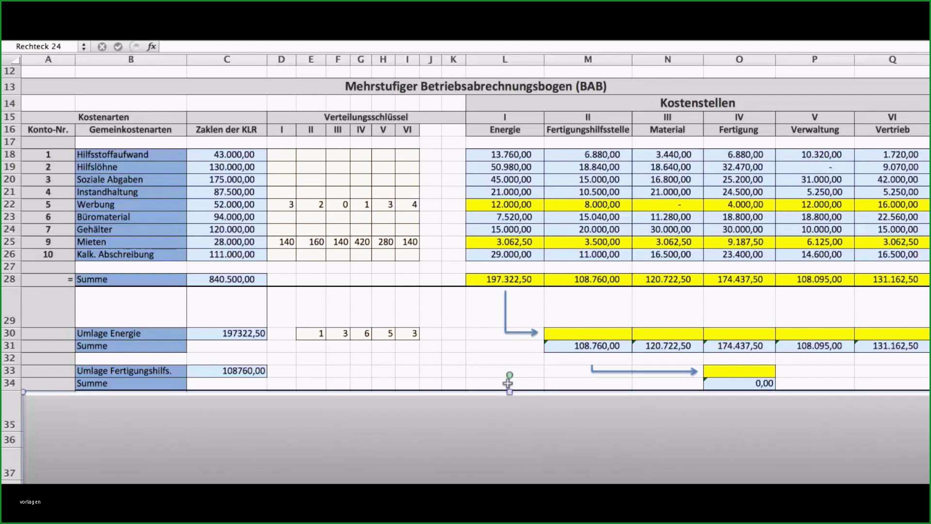 zeitnachweis excel